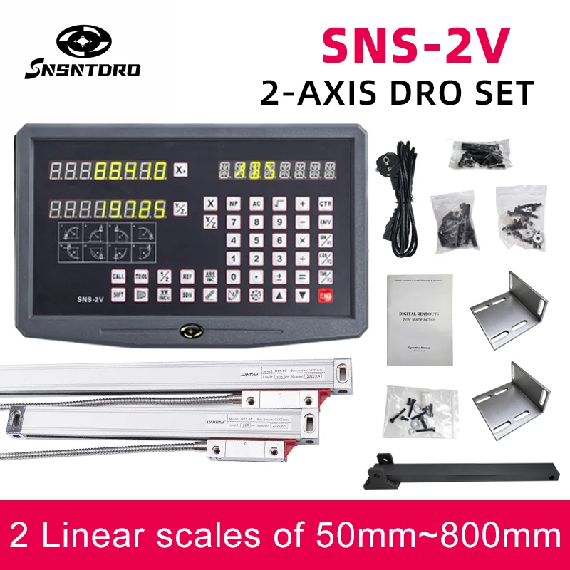 SNS-2V DRO  ǵ ġ, и    ü߰ ڴ, 2 , AC110V, 220V ÷, 50-800mm, 5um, 2 